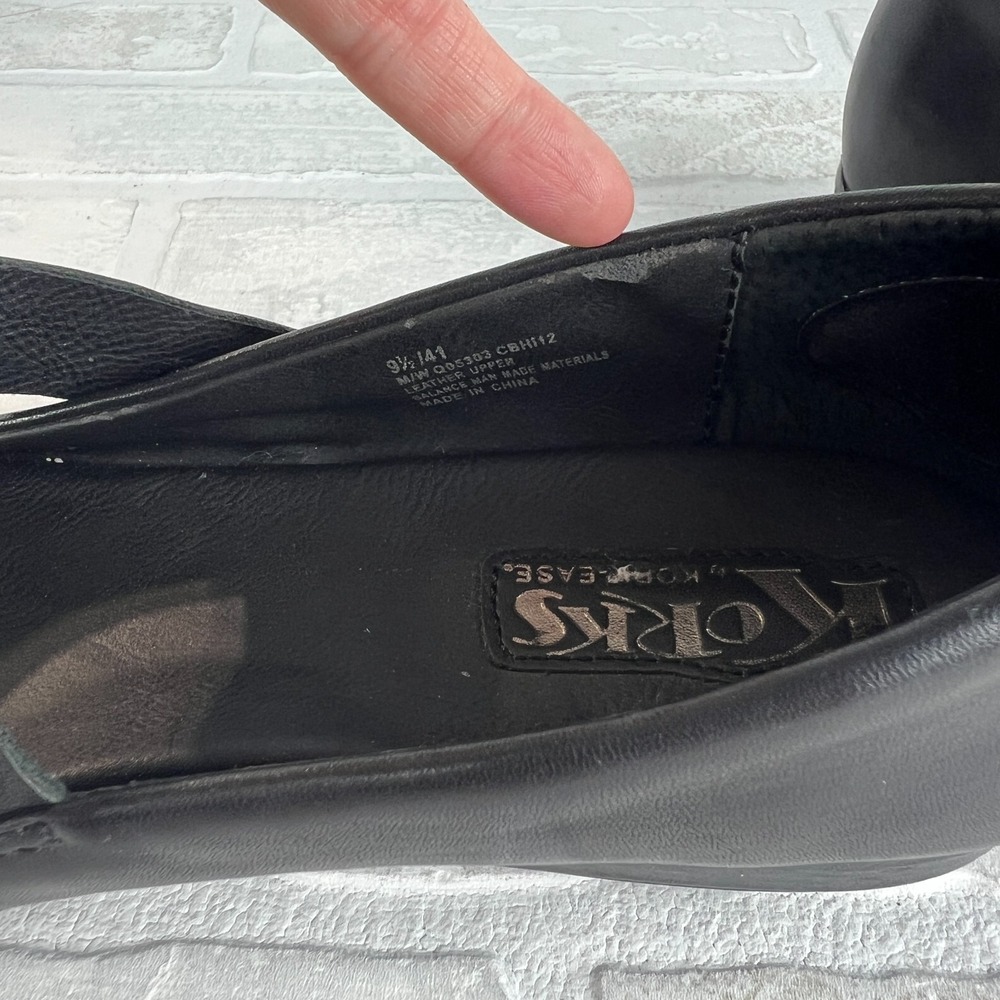 KORK-EASE Korks Mary Jane Shoes Womens 9.5 Black Leather Wedge Button Classic 41 - Picture 12 of 13